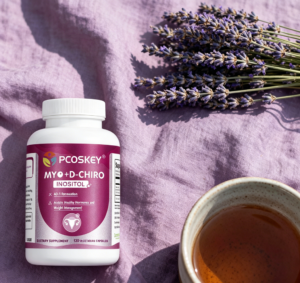 PCOSKEY® MYO + D-CHIRO INOSITOL 40:1 (2000 mg: 50 mg) - Cycle Regulate & Ovulate Support Formula -120 Vegan Capsules